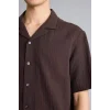 Defacto C7578AXBN192 Kahve %100 Pamuk Relax Fit Gömlek