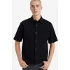 Defacto F8616AXBK81 Siyah %100 Pamuk Boxy Fit Gömlek
