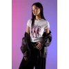Defacto H0766AXWT32 Beyaz Kpop - Demon Hunters Fıtted Ribana Tişört