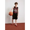 Defacto H2920A8BK81 Siyah NBA Houston Rockets Regular Fıt  Şort Erkek Çocuk
