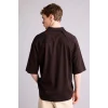 Defacto H2600AXBN337 Kahve Loose Fıt Polo Yaka Kısa Kollu Polo Tişört