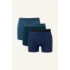 Defacto G9371AXGN614 Yeşil Regular Fıt Baskılı 3lü Boxer