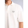 Defacto G4273AXBE526 Mavi Pamuklu Loose Fıt Polo Yaka Slogan Baskılı Kısa Kollu Polo Tişört