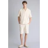 Defacto C7578AXBG734 Bej %100 Pamuk Relax Fit Gömlek