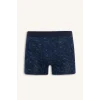 Defacto E5043AXBE364 Mavi Regular Fıt Baskılı 3lü Boxer