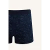 Defacto E5043AXBE364 Mavi Regular Fıt Baskılı 3lü Boxer