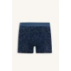 Defacto E5043AXBE364 Mavi Regular Fıt Baskılı 3lü Boxer
