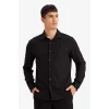 Defacto F9886AXBK27 Siyah Modern Fıt Polo Yaka Uzun Kollu Gömlek