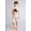 Defacto H4108A8GR184 Gri Dragon Ball Regular Fıt 2li Pijama Takımı Erkek Çocuk