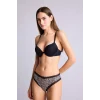 Defacto T8478AZBK81 Siyah Micro Kaplı Full Push Up Balenli Tişört Bra