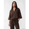LCW Vision Kahverengi Oversize Kadın Gömlek