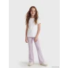 LCW Kids Lila Beli Lastikli Kız Çocuk İspanyol Paça Tayt