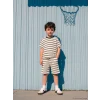 LCW Kids Siyah Çizgili Erkek Çocuk Şortlu Takım