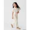 LCW Kids Ekru Kız Çocuk Taş İşlemeli Gabardin Pantolon