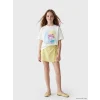 LCW Kids Ekru California Baskılı Kız Çocuk Takım
