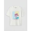 LCW Kids Ekru California Baskılı Kız Çocuk Takım