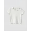 LCW baby Mavi Kalp Desenli Kız Bebek Gabardin Elbise ve Tişört