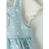 LCW baby Mavi Kalp Desenli Kız Bebek Gabardin Elbise ve Tişört