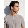 LCWAIKIKI Classic Gri Polo Yaka Dokulu Erkek Tişört