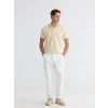 LCWAIKIKI Classic Bej Polo Yaka Pike Erkek Tişört
