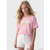 LCW Kids Pembe Bisiklet Yaka Baskılı Kız Çocuk Tişört 2li