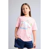 Defacto H3483A8PN238 Pembe My Melody Relax Fıt Bisiklet Yaka Kısa Kollu Tişört Kız Çocuk
