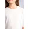 Defacto H7237A8WT34 Beyaz Oversize Bisiklet Yaka Kısa Kollu Tişört Kız Çocuk