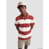XSIDE Bordo Rahat Fit Polo Yaka Çizgili Erkek Tişört