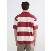 XSIDE Bordo Rahat Fit Polo Yaka Çizgili Erkek Tişört