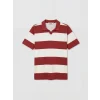 XSIDE Bordo Rahat Fit Polo Yaka Çizgili Erkek Tişört