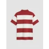 XSIDE Bordo Rahat Fit Polo Yaka Çizgili Erkek Tişört