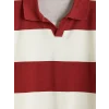 XSIDE Bordo Rahat Fit Polo Yaka Çizgili Erkek Tişört
