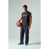Defacto G0911AXAR214 Antrasit NBA Chıcago Bulls Oversıze Baskılı Bisiklet Yaka Atlet