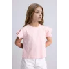 Defacto H7249A8PN141 Pembe Regular Fıt Bisiklet Yaka Penye Kısa Kollu Tişört Kız Çocuk