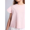 Defacto H7249A8PN141 Pembe Regular Fıt Bisiklet Yaka Penye Kısa Kollu Tişört Kız Çocuk