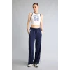Defacto H7722AXIN275 İndigo Straıght Fıt Cepli Standart Paça Standart Boy Skuba Dalgıç Kumaş Pantolon