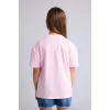 Defacto H7246A8PN47 Pembe Bisiklet Yaka Baskılı Kısa Kollu Tişört Kız Çocuk