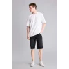 Defacto G8662AXNM40 Siyah Regular Fıt Kemerli Bel Jean Bermuda Şort