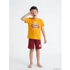LCW Kids Turuncu Galatasaray Baskılı Erkek Çocuk Pijama Takımı