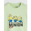 LCW Kids Yeşil Bisiklet Yaka Minions Baskılı Erkek Çocuk Tişört