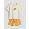 LCW baby Ekru Dinozor Baskılı Erkek Bebek Takım