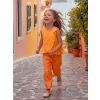 LCW Kids Turuncu Fırfırlı Kız Çocuk Bluz ve Pantolon