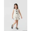 LCW Kids Ekru Puantiyeli Kız Çocuk Takım