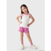 LCW Kids Beyaz Bisiklet Yaka Nakışlı Kız Çocuk Takım
