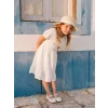 LCW Kids Beyaz Bebe Yaka Kız Çocuk Elbise