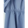 LCW Kids Mavi Kare Yaka Kız Çocuk Poplin Elbise