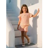 LCW Kids Mercan Fırfırlı Kız Çocuk Şortlu Takım