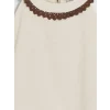 LCW Kids Beyaz Halter Yaka Kız Çocuk Keten Karışımlı Elbise