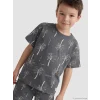 LCW Kids Gri Desenli Erkek Çocuk Tişört ve Şort