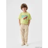 LCW Kids Sarı Nostaljik Maymun Baskılı Unisex Çocuk Tişört